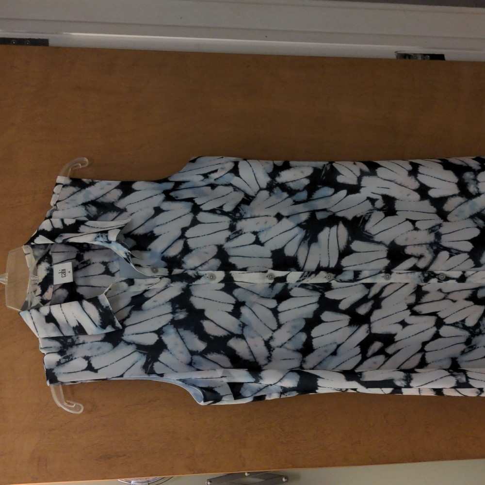 CAbi Cloudy Sky shirt dress M